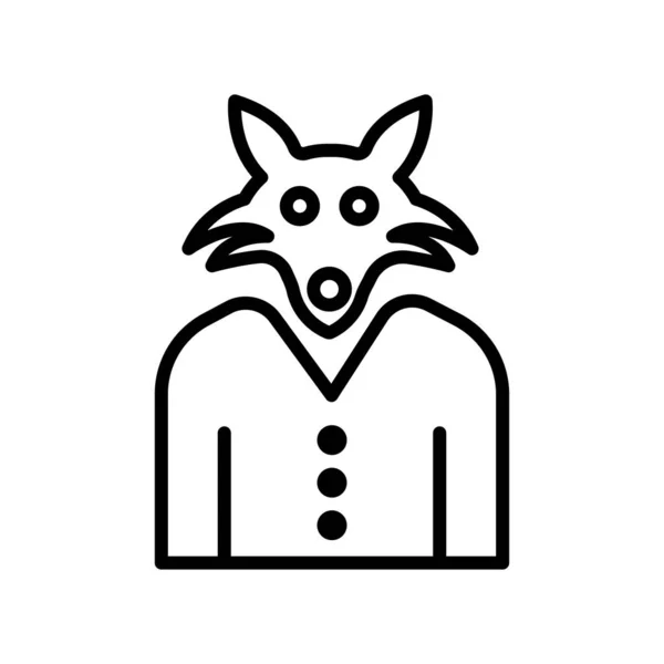 白色背景下的狼图标矢量符号和符号隔离 — 图库矢量图片