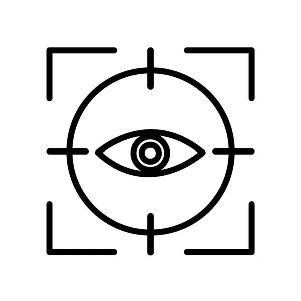 Signo de vector de icono de visión y símbolo aislado sobre fondo blanco — Vector de stock