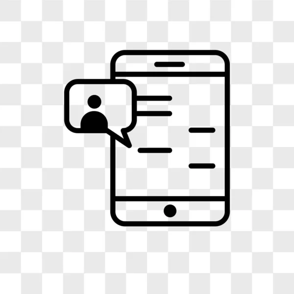 Chat στο εικονίδιο διάνυσμα smartphone απομονώνονται σε διαφανή backgroun — Διανυσματικό Αρχείο