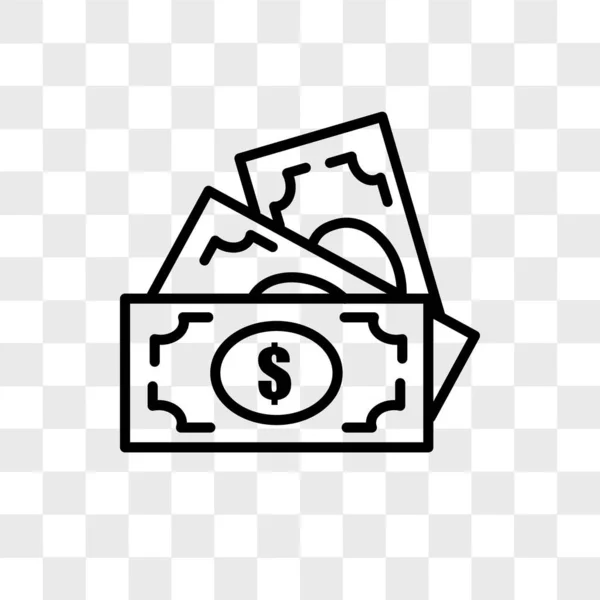 Pieniądze wektor ikona na białym tle na przezroczystym tle, logo pieniądze — Wektor stockowy