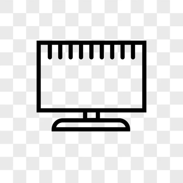 Телевизионная векторная иконка на прозрачном фоне, Телев — стоковый вектор