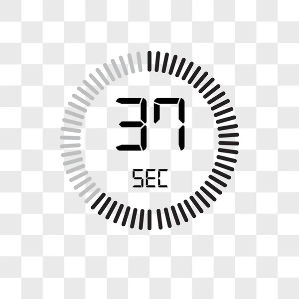 L'icône vectorielle de 37 secondes isolée sur fond transparent, T — Image vectorielle