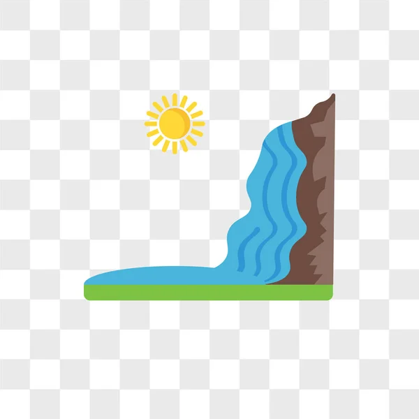 Waterfall vector icon isolated on transparent background, Waterf