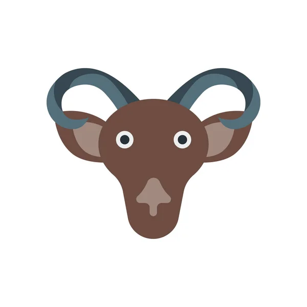 Mouflon アイコン ベクトル記号、白い背景で隔離のシンボル — ストックベクタ