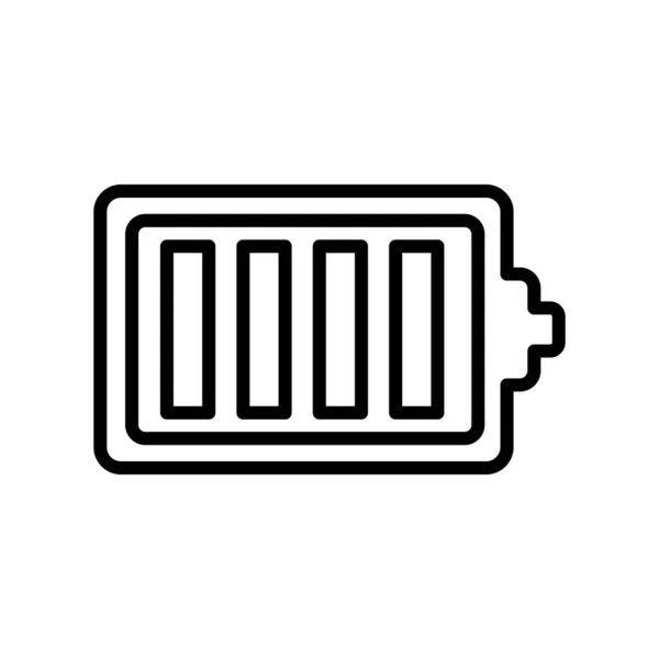 Batterie complète icône vecteur isolé sur fond blanc, Full batt — Image vectorielle