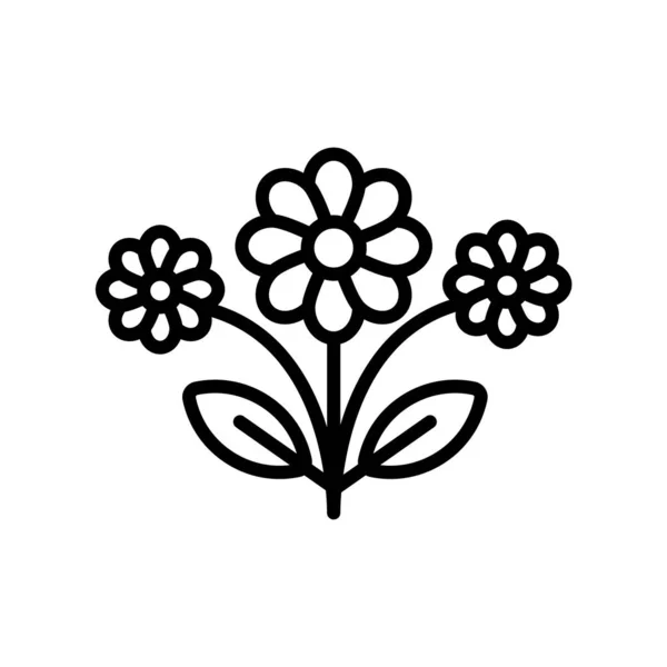 Vektor ikon bunga diisolasi pada latar belakang putih, tanda Bunga, l - Stok Vektor