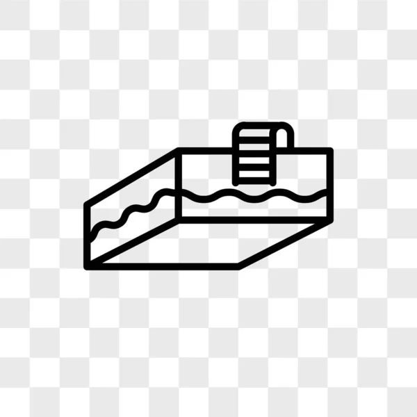 Zwembad vector pictogram geïsoleerd op transparante achtergrond, Sw — Stockvector