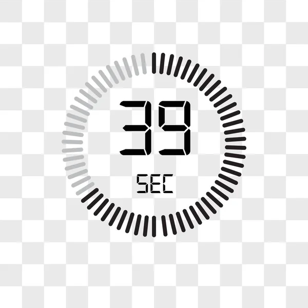L'icône vectorielle de 39 secondes isolée sur fond transparent, T — Image vectorielle
