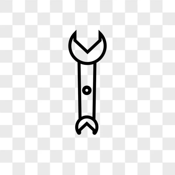 Wrench vector icon isolated on transparent background, Wrench lo — Stock Vector