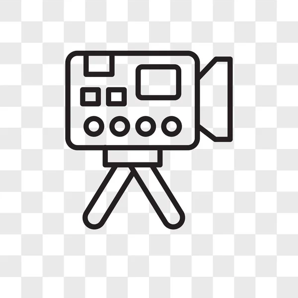 Videocamera vector pictogram geïsoleerd op transparante achtergrond, Vid — Stockvector