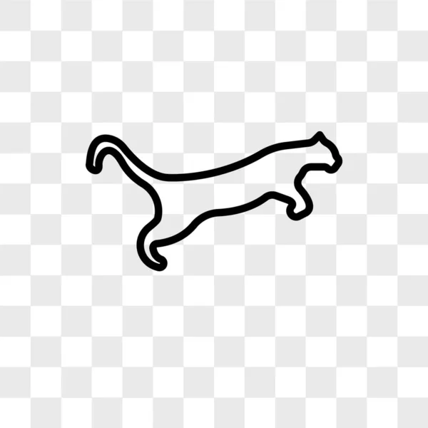 Cougar vector icon isolated on transparent background, cougar lo — ストックベクタ