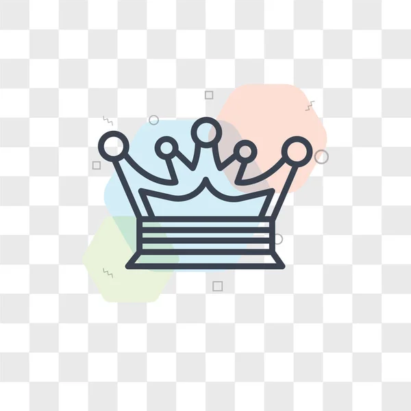 Ikon vektor mahkota diisolasi pada latar belakang transparan, Logo mahkota - Stok Vektor