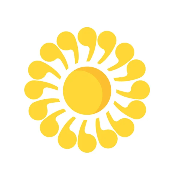 Vector Icono Sol Aislado Fondo Blanco Para Diseño Web Aplicación — Archivo Imágenes Vectoriales