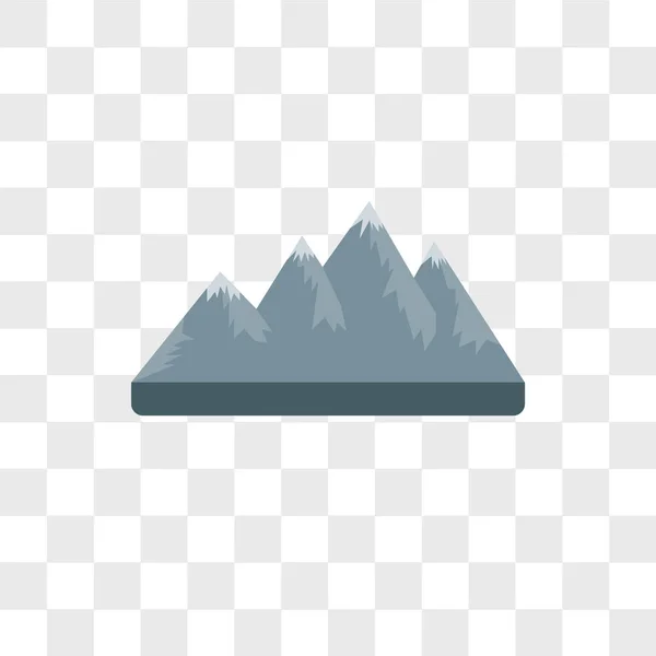 Berg vector pictogram geïsoleerd op transparante achtergrond, spoortraject — Stockvector