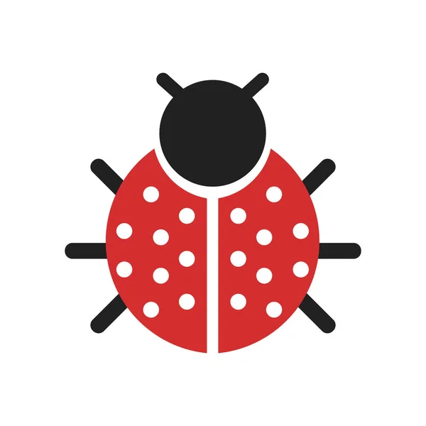 Lieveheersbeestje pictogram vector teken en symbool geïsoleerd op witte achtergrond — Stockvector