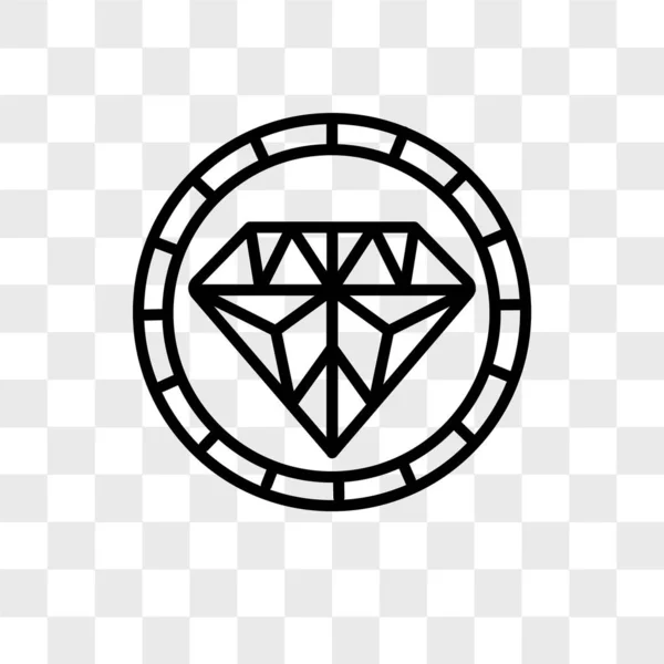 Diamant vector pictogram geïsoleerd op transparante achtergrond, Diamond — Stockvector