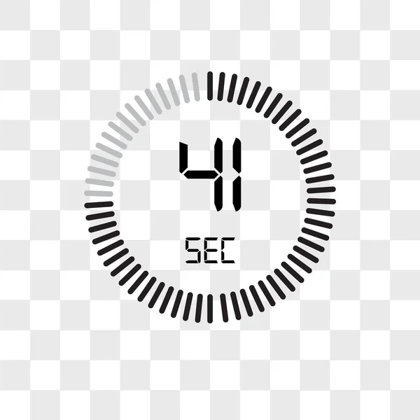 Vektorová ikona 41 sekund izolovaná na průhledném pozadí, T — Stockový vektor