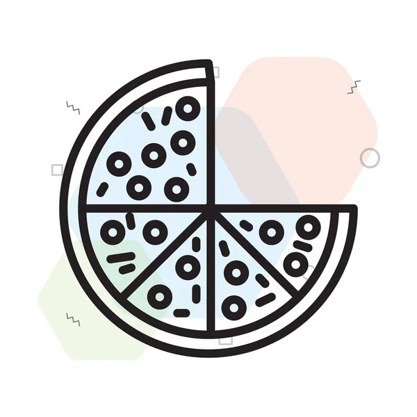 Vetor Ícone Pizza Isolado Fundo Branco Para Seu Web Design — Vetor de Stock