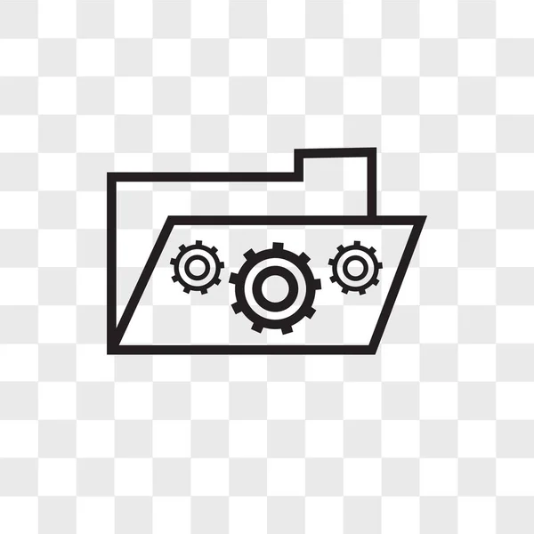 Folder preferences vector icon isolated on transparent backgroun — 스톡 벡터
