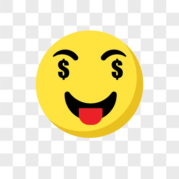 Riche icône vectorielle emoji isolé sur fond transparent, Riche — Image vectorielle