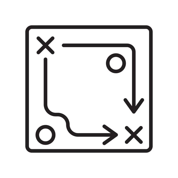Strategie pictogram vector teken en symbool geïsoleerd op witte achtergrond — Stockvector