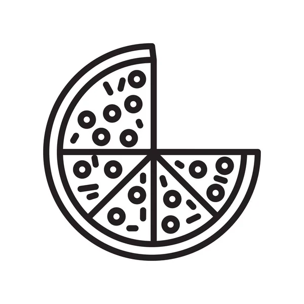Pizza Ikon Vektor Isolerad Vit Bakgrund För Din Webb Och — Stock vektor