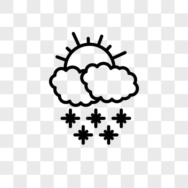 Snowing vector icon isolated on transparent background, Snowing — Stock Vector