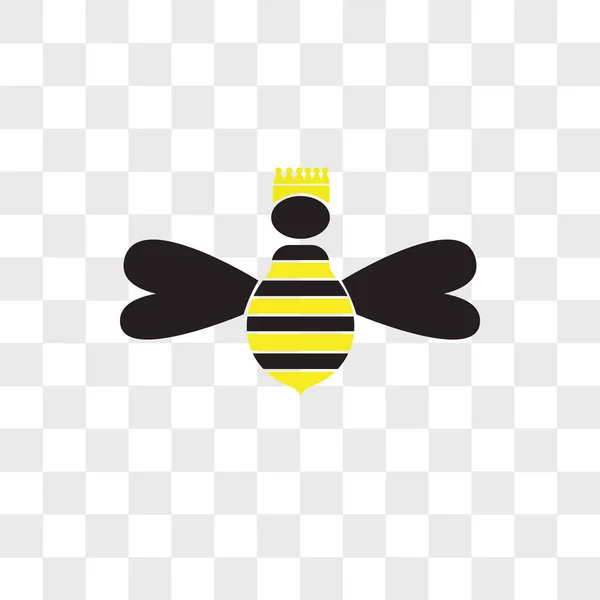 Queen bee vector icon isolated on transparent background, queen — Stock Vector