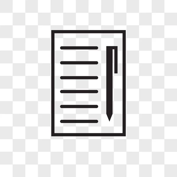 Notebook com ícone de vetor de caneta isolado em fundo transparente —  Vetores de Stock