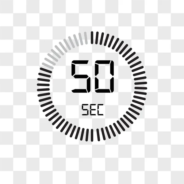 O ícone do vetor de 50 segundos isolado no fundo transparente, T — Vetor de Stock