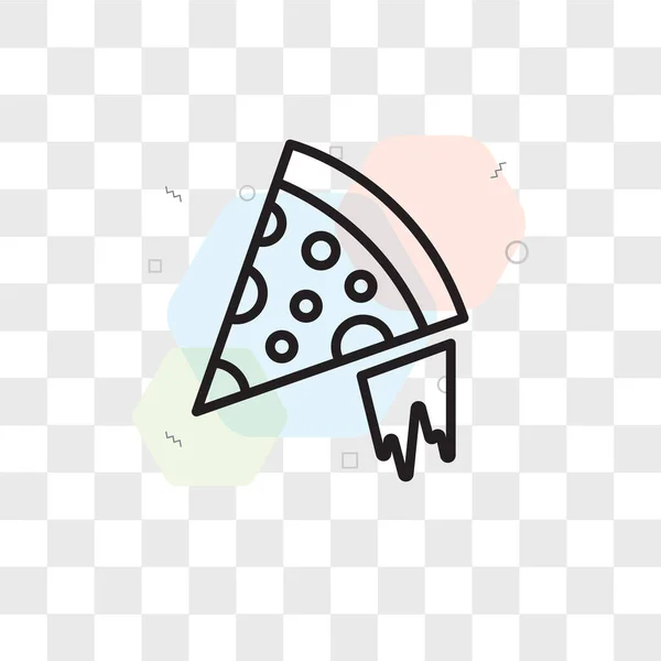 Ícone de vetor de pizza isolado no fundo transparente, logotipo da pizza —  Vetores de Stock
