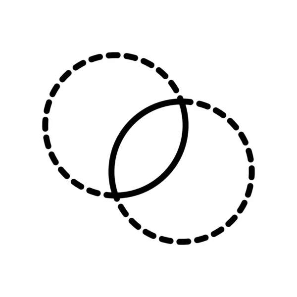 Vetor ícone de intersecção isolado no fundo branco, Intersect —  Vetores de Stock