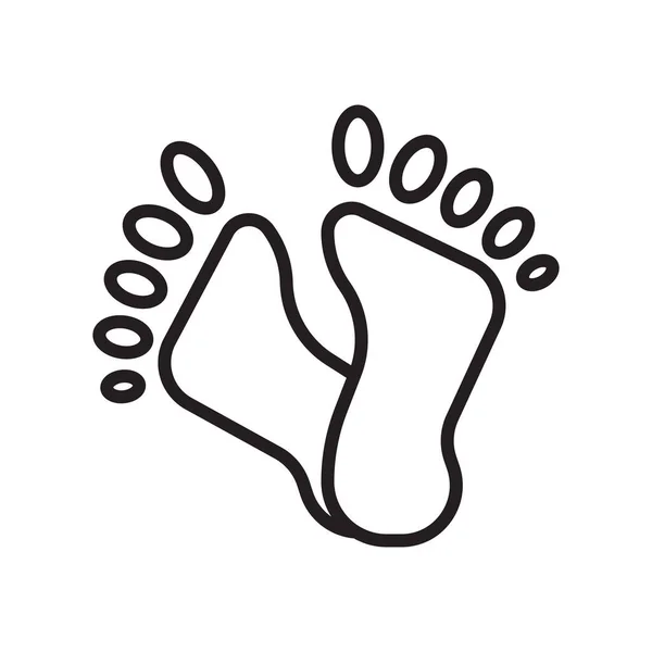 Fußabdruck-Symbol Vektorzeichen und Symbol isoliert auf weißem Backgro — Stockvektor