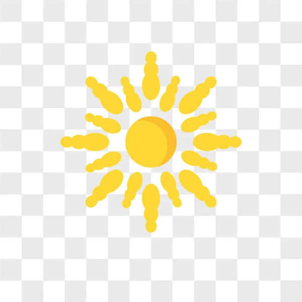 Sun vector icon isolated on transparent background, sun logo des — Stock Vector