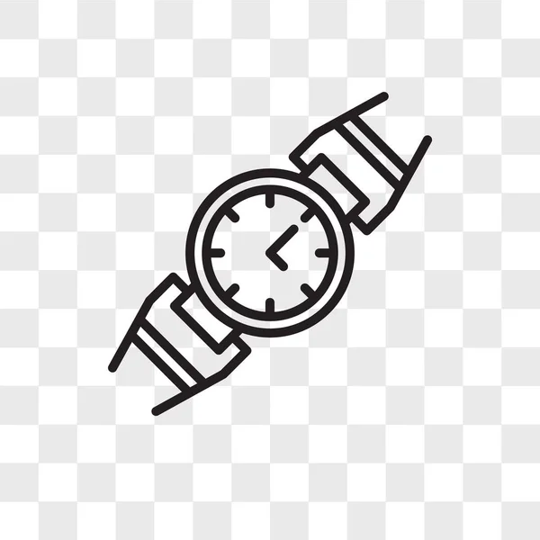Sledujte vektorové ikony izolované na průhledné pozadí, hodinky logo — Stockový vektor