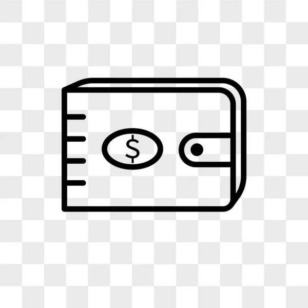 Torebka wektor ikona na białym tle na przezroczystym tle, portmonetka logo — Wektor stockowy