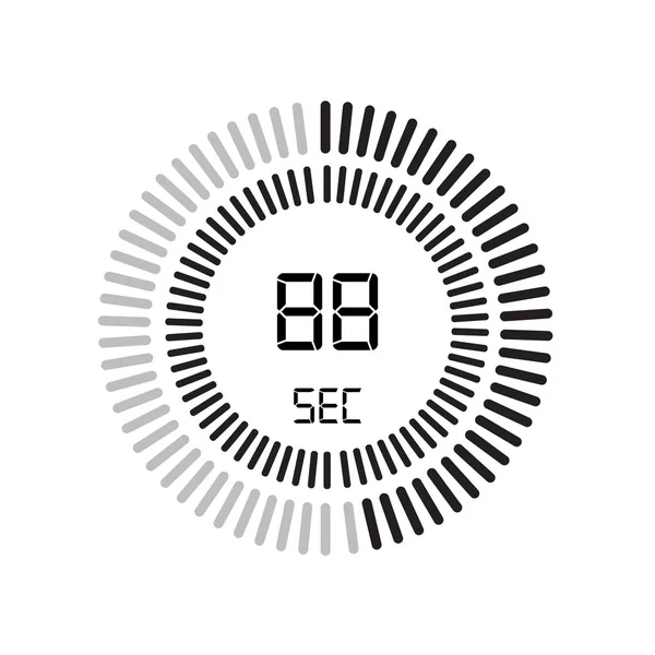 Seconds Icon Digital Timer Simply Vector Illustration 스톡 벡터