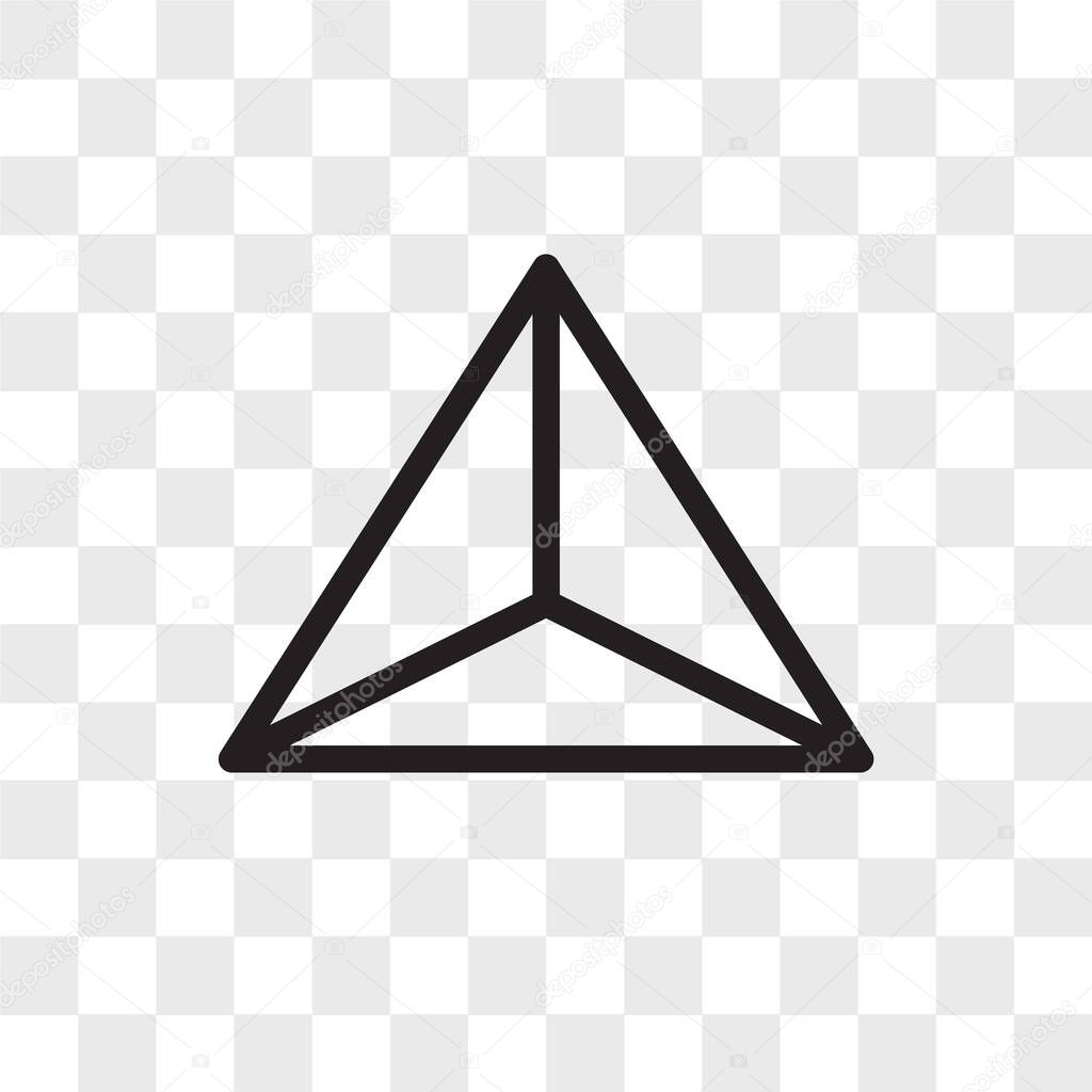 Tetrahedron vector icon isolated on transparent background, Tetr