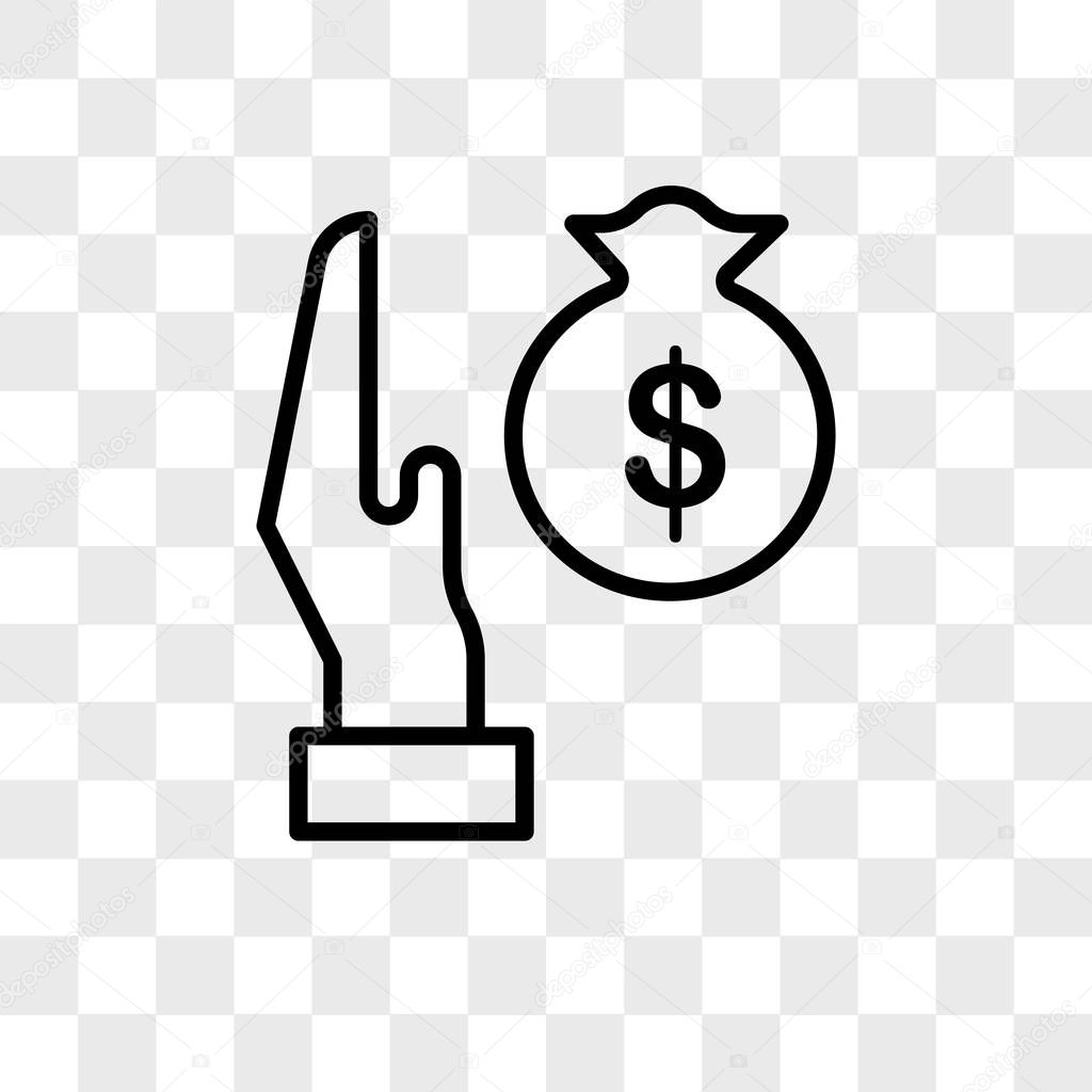 Bribe vector icon isolated on transparent background, Bribe logo