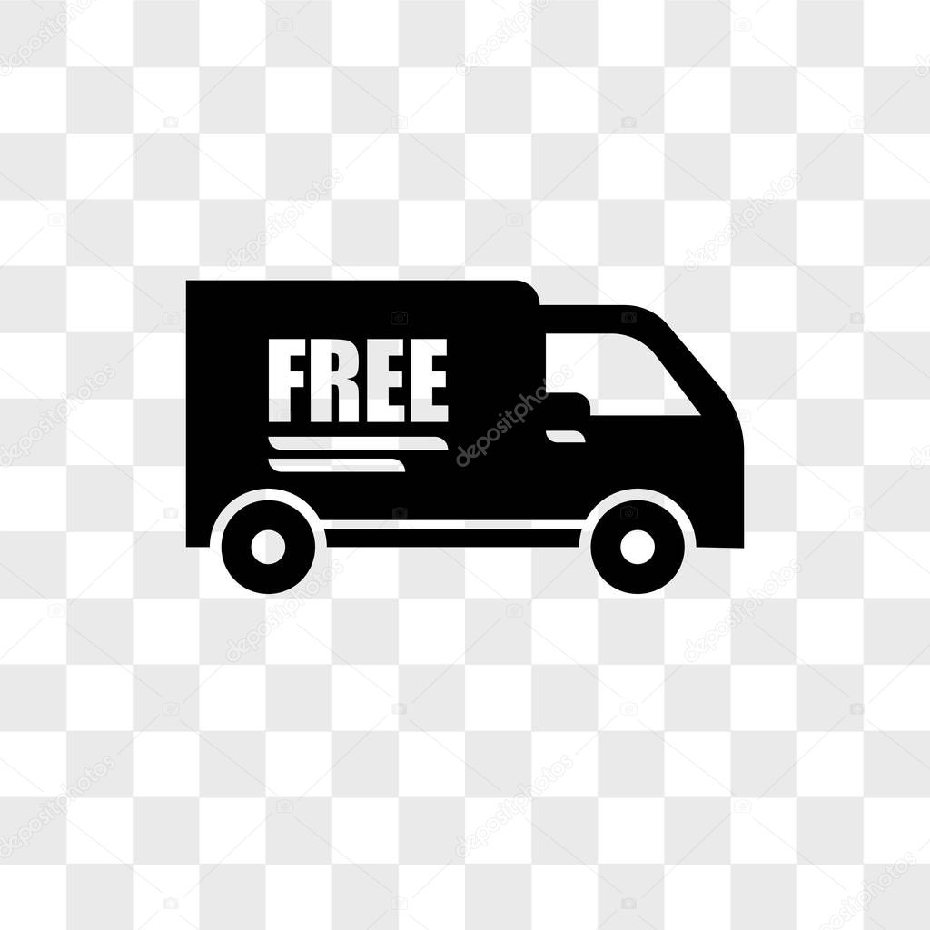 Free delivery truck vector icon isolated on transparent backgrou