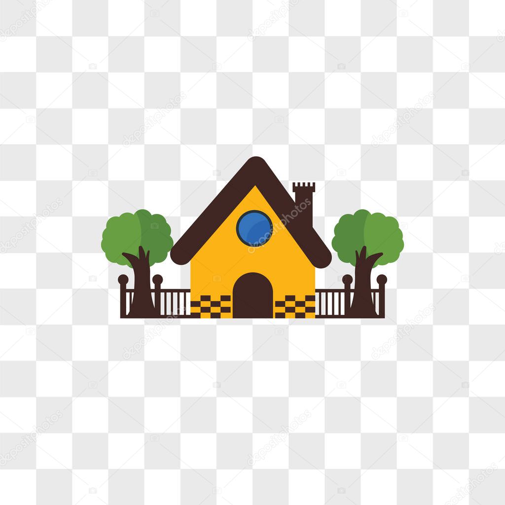 House vector icon isolated on transparent background, House logo concept