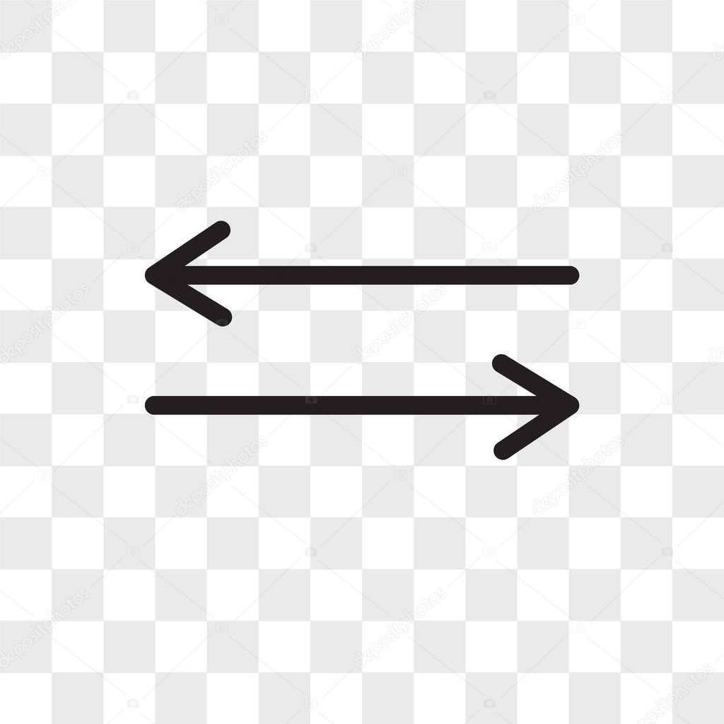 Horizontal arrows vector icon isolated on transparent background, Horizontal arrows logo concept