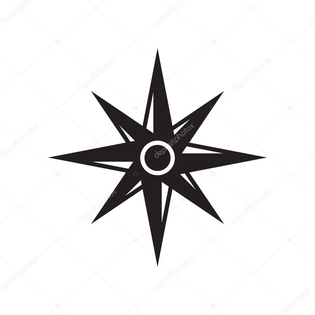 Wind rose icon vector isolated on white background, Wind rose transparent sign