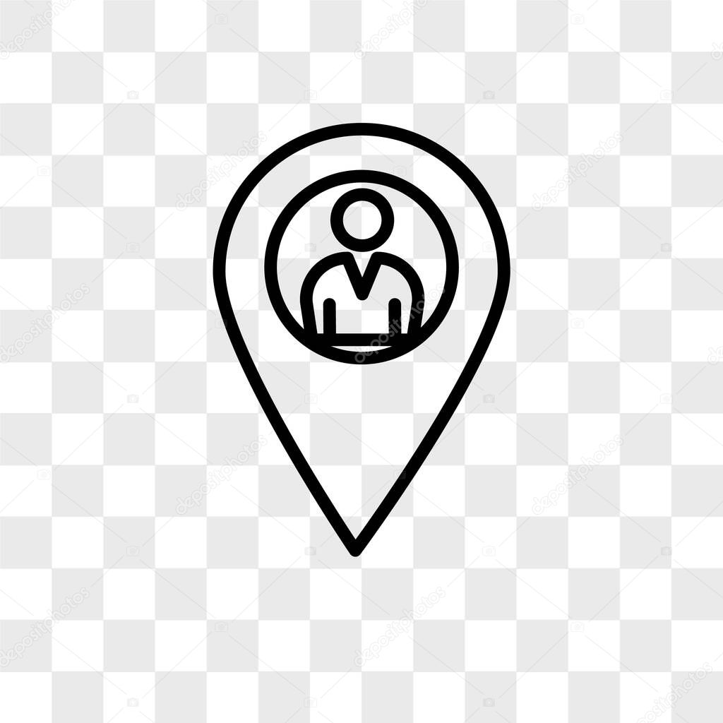 Location pointer vector icon isolated on transparent background,