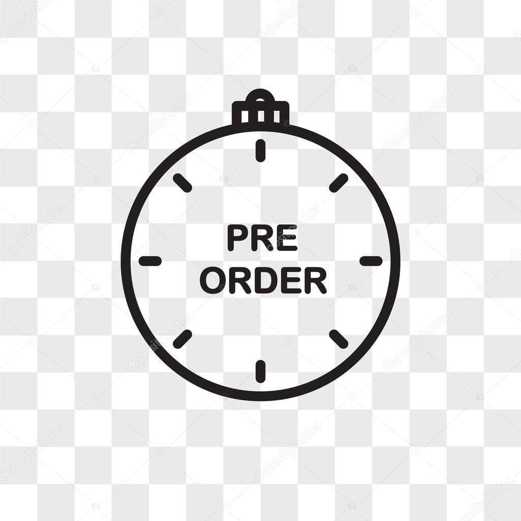 Preorder vector icon isolated on transparent background, preorder logo concept