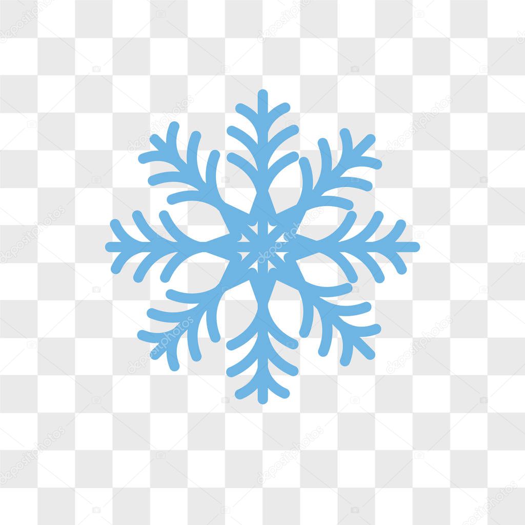 Snowflake vector icon isolated on transparent background, Snowfl