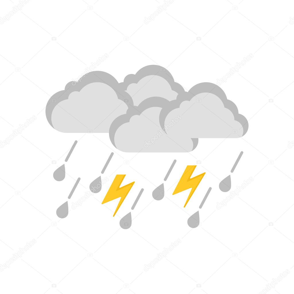 Thunderstorm icon vector isolated on white background for your web and mobile app design