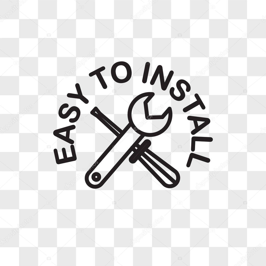 Easy to install vector icon isolated on transparent background, easy to install logo concept