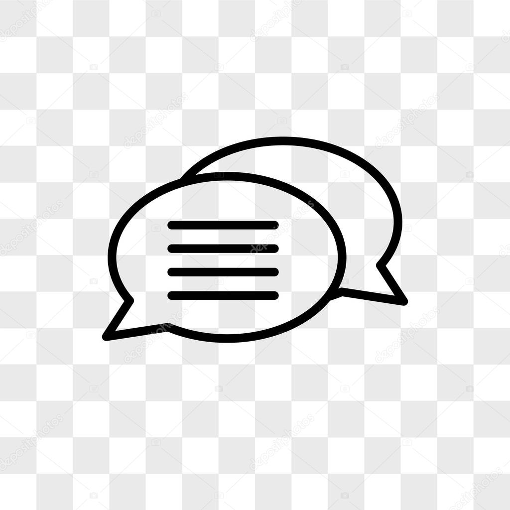 Conversation vector icon isolated on transparent background, Con