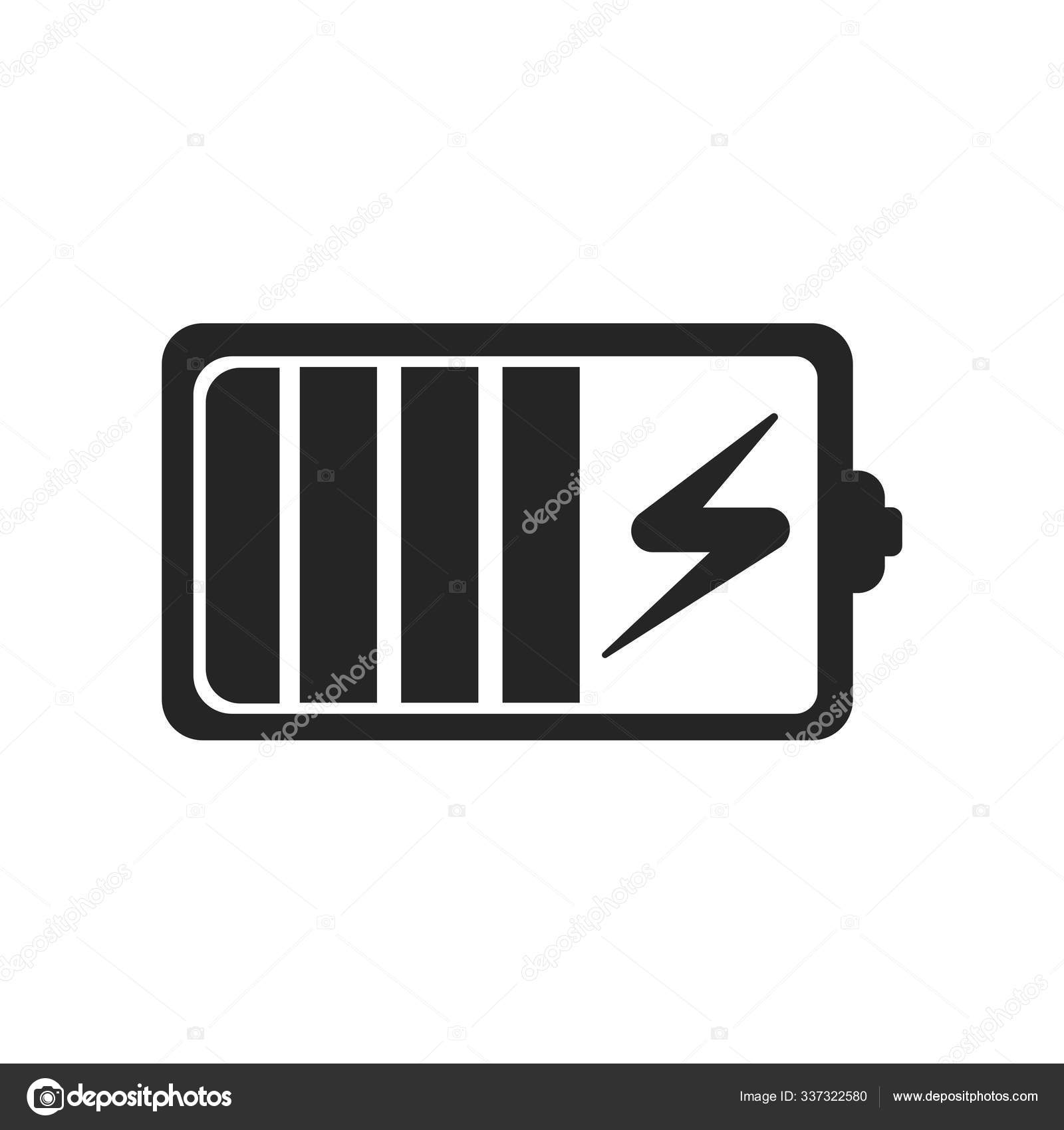 Batteri opladning ikon vektor tegn og symbol isoleret på hvid Stock-vektor 337322580